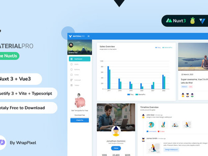 MaterialPro Free NuxtJs Admin Dashboard Template