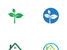 Natural green leaf logo.