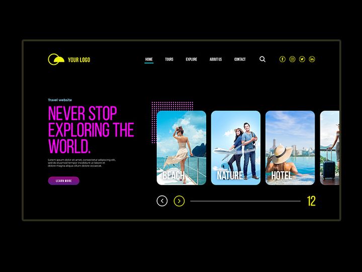 Travel-exploring the world  Landing Page