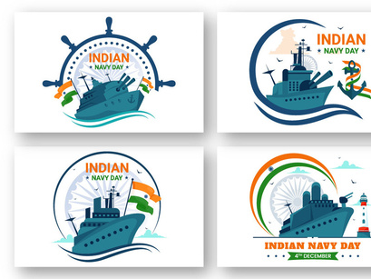 12 Indian Navy Day Illustration