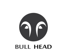 Retro vintage bull head horns logo design.