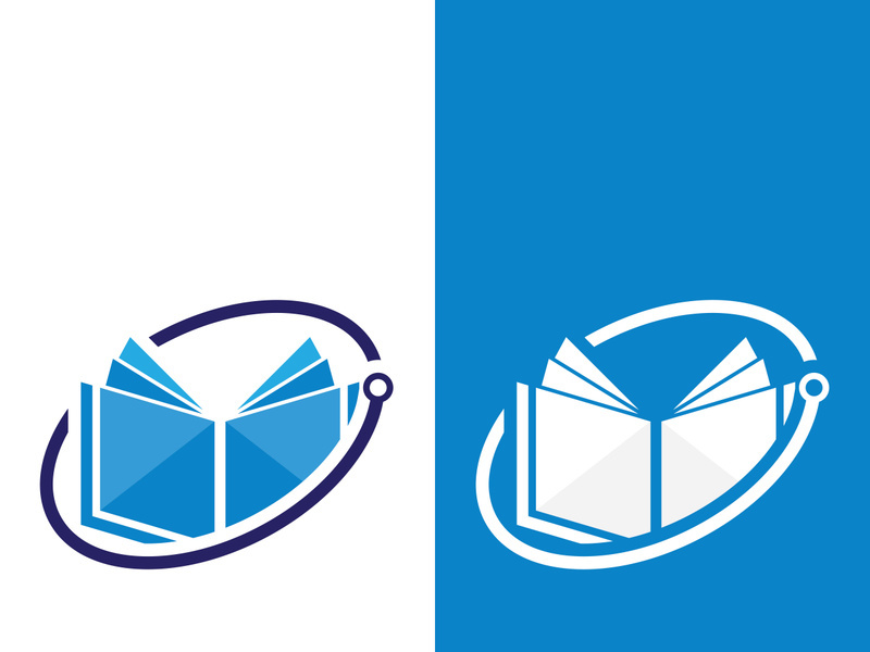 Digital book logo technology vector icon design