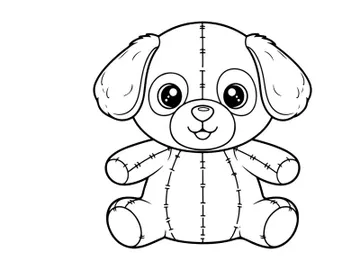 Cute puppy sitting cartoon vector illustration flat design preview picture