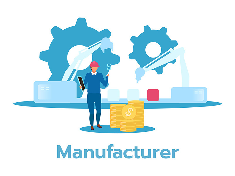 Manufacturer flat vector illustration