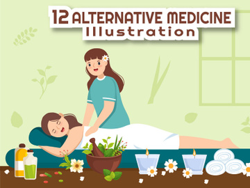 12 Alternative Medicine or Herbal Cure Illustration preview picture