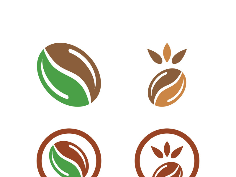 Coffee bean icon vector illustration template