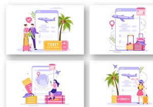 18 Ticket Website Flat Illustration