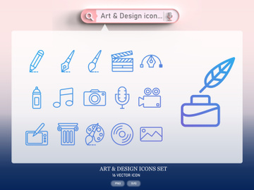 art & graphic design icon set preview picture