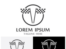 Creative and modern racing flag logo design.