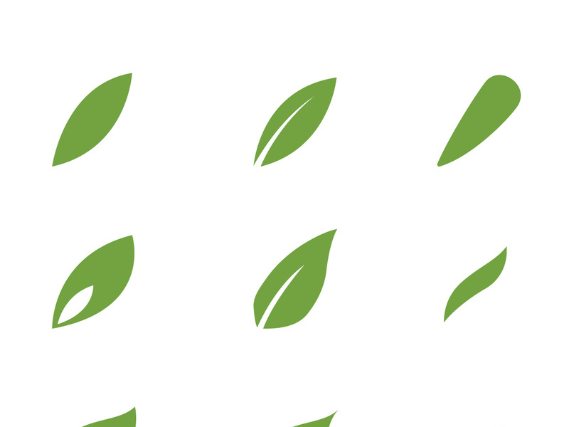 Logos of green Tree leaf ecology