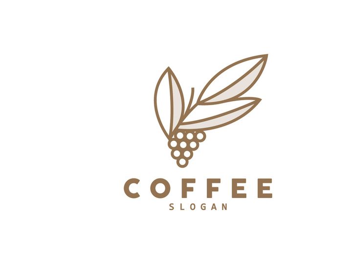 vintage retro design logo coffee bean drink simple concept illustration template