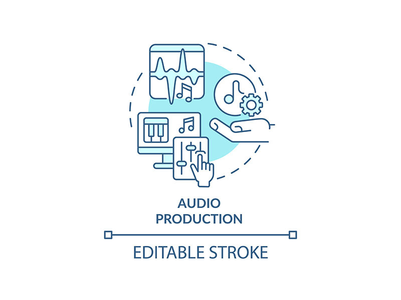 Audio production turquoise concept icon