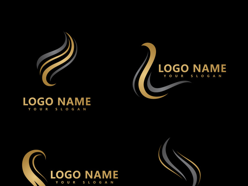 Hair logo  hair wave icon  vector template