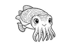 Cute cartoon octopus smiling vector illustration flat design