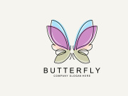 Butterfly Logo Design, Beautiful Flying Animal, Company Brand Icon Illustration, Screen Printing, Salon