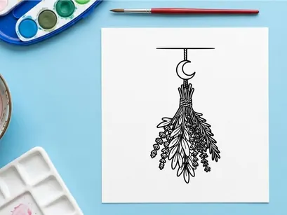 Lámpara de araña dibujada a mano con plumas y cuentas espeluznantes. Decoración gótica elegante para fiestas festivas o ambientación de casas embrujadas.
