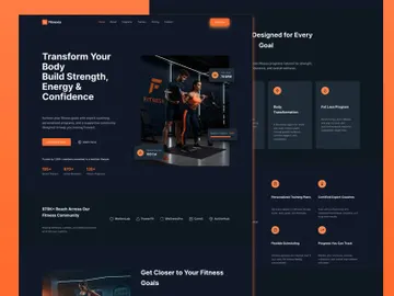 Modern Fitness Landing Page UI/UX Design preview picture