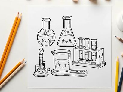 Cute lab equipment vector illustration flat design science