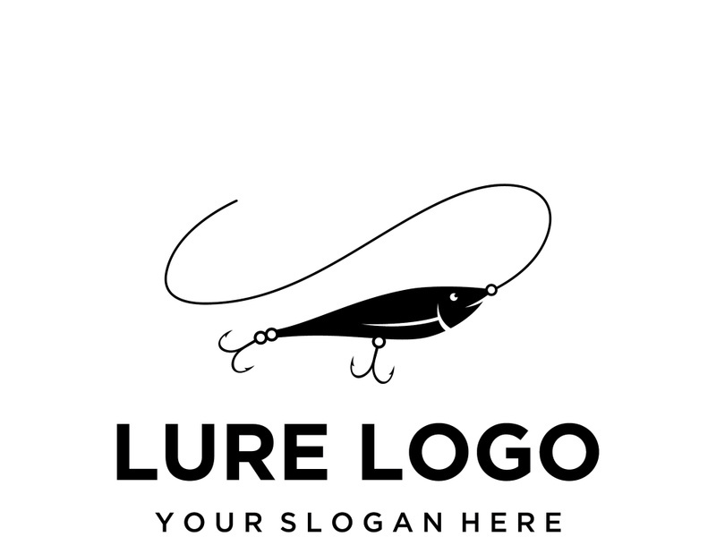 Fishing logo design with fish food concept.