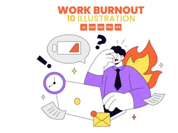 10 Work Burnout Illustration preview picture