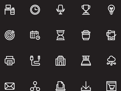 Simple Business Icon Set V2