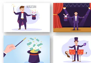 10 Magician Illusionist Illustration