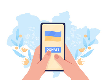Donate online for Ukraine vector isolated illustration preview picture