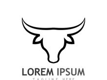 Vintage bull head horns logo