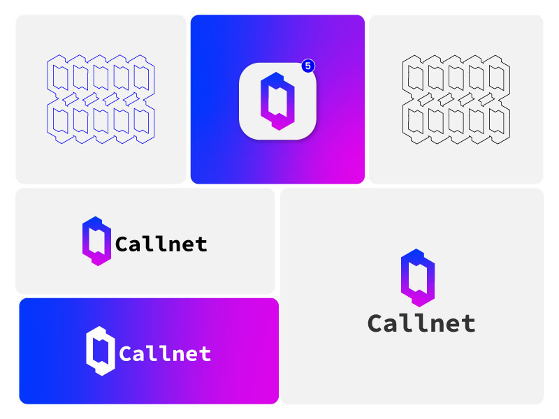 Call center logo - Business Logo Design - Gradient Logo Design