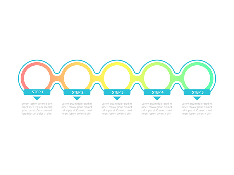 Bright colored circles vector infographic template