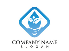 Blue water drop vector logo icon illustration images