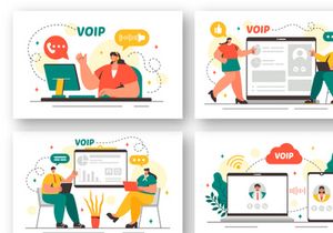 20 VOIP or Voice Over Internet Protocol Illustration