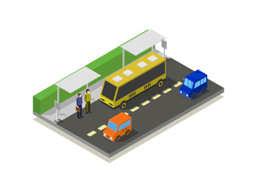 Bus stop isometric preview picture