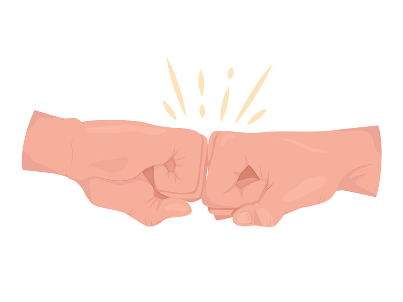 Approval semi flat color vector hand gesture