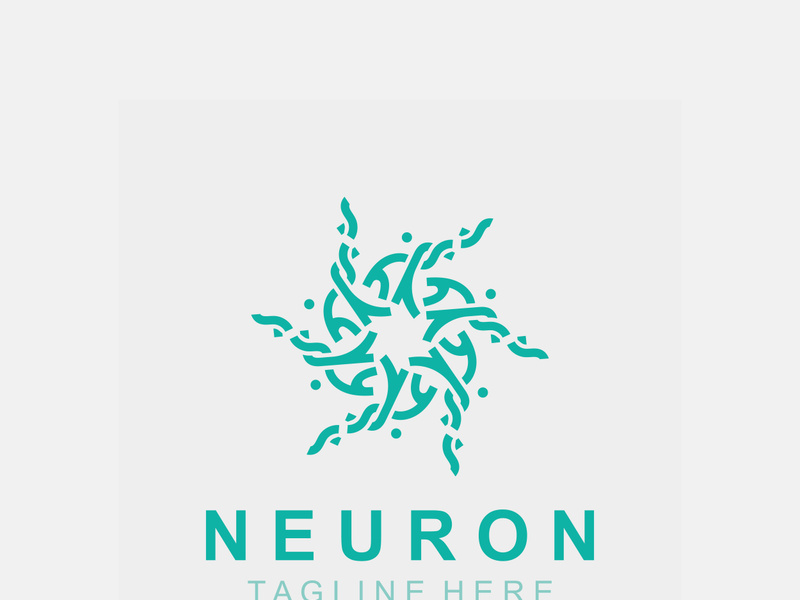Neuron logo or nerve cell healthy abstract molecule illustration