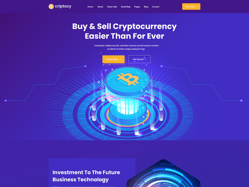 Cryptocurrency & Bitcoin Website Landing Page