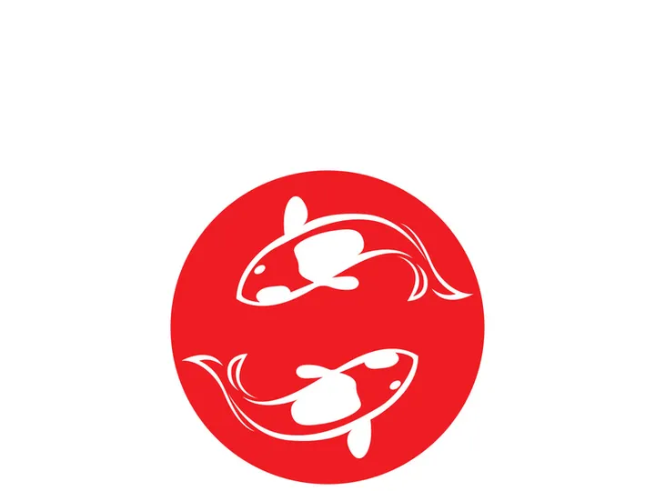 Koi fish logo template. Creative vector symbol