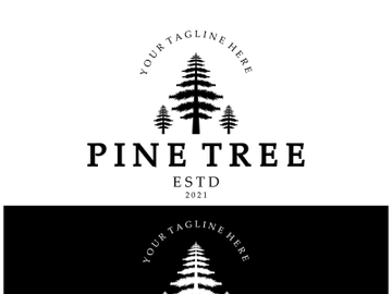 simple pine or fir tree logo,evergreen.for pine forest,adventurers,camping,nature,badges and business.vector preview picture