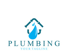 Plumbing logo vector design template. water pipe logo design.Leaking water logotype,Design Concept, Creative Symbol, Icon
