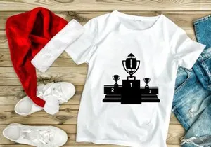 American football trophy and podium illustration with three places