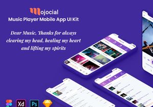 Mojocial-Music Player Mobile App UI Kit