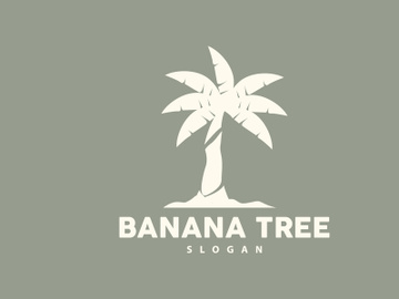 Banana Tree Logo, Banana Tree Simple Silhouette Design preview picture