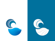 Wave beach vector illustration design logo