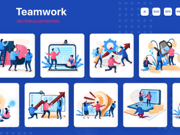 M200_Teamwork Illustrations preview picture