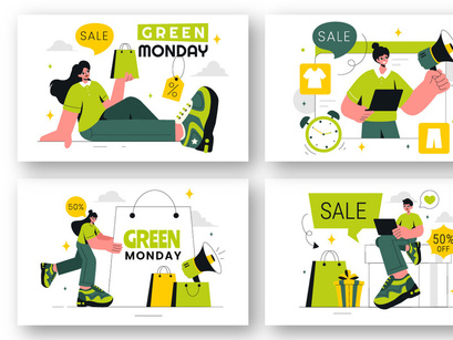 9 Green Monday Sale Illustration