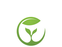 Green leaf ecology nature element vector icon
