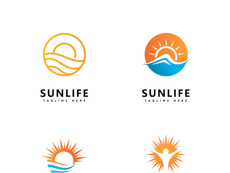 Sun logo icon vector design template