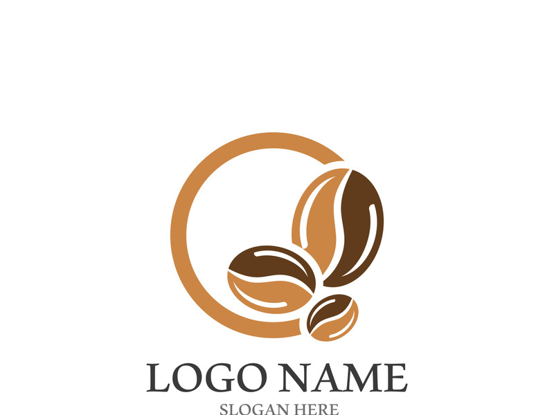 Coffee bean icon vector illustration template