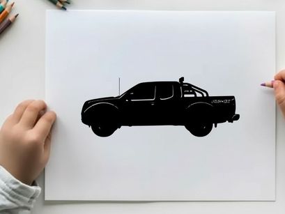 Silhouette of a pickup truck with roll bar