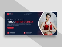 Yoga Fitness Facebook Cover Banner Ver-7